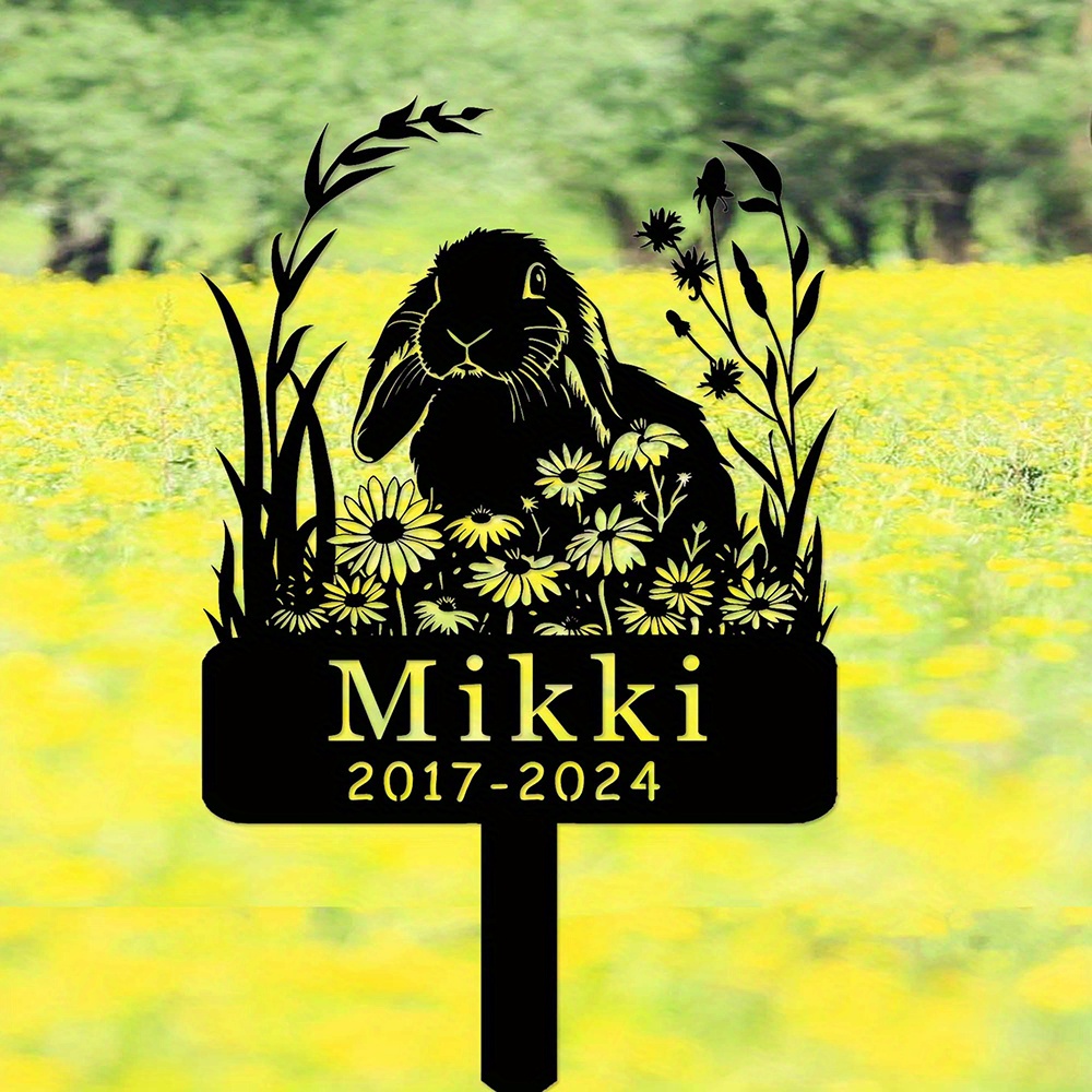 Yard Sign Blank - Custom Lop-Eared Rabbit Memorial Metal Garden