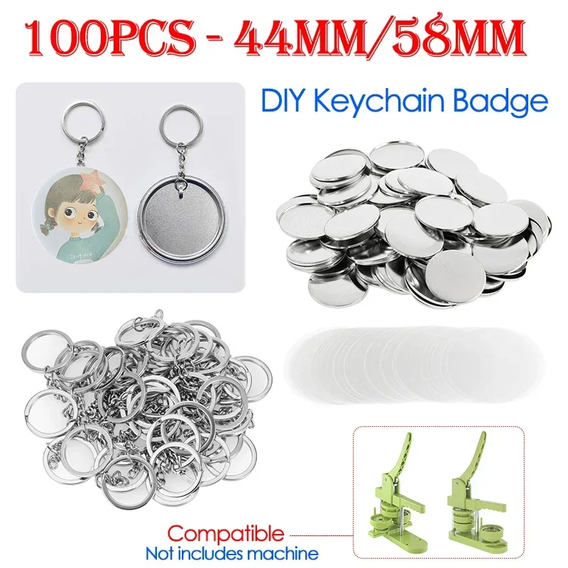 100PCS 44mm 58mm Keychains Bad - Button Badge Blank recensie en prijs