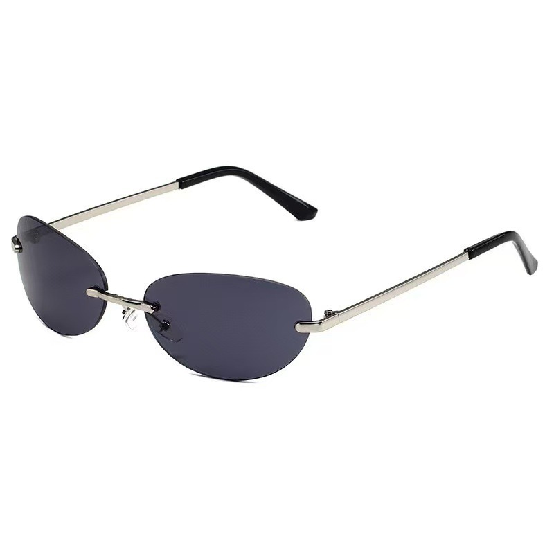 Rimless Oval Sunglasses Women  - Metal Photo Panel recensie en prijs