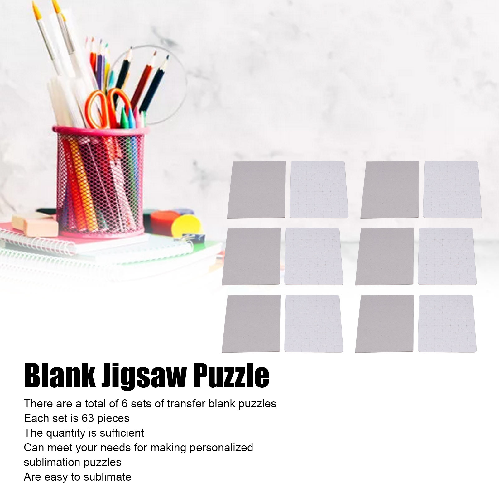 6 Set Blank Puzzles 13x18cm Wh - Puzzle Blank White recensie en prijs