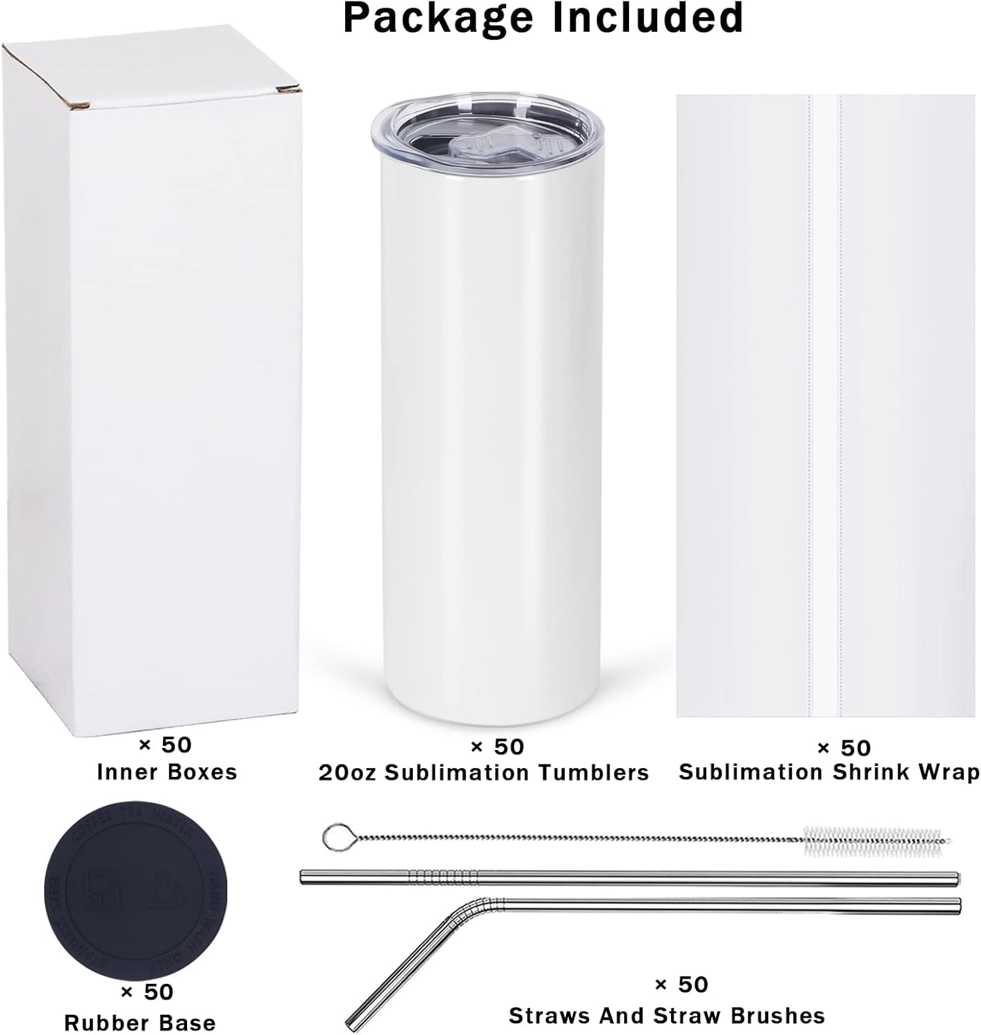 50 Pack Sublimation Tumblers B - Tumbler 20Oz White recensie en prijs
