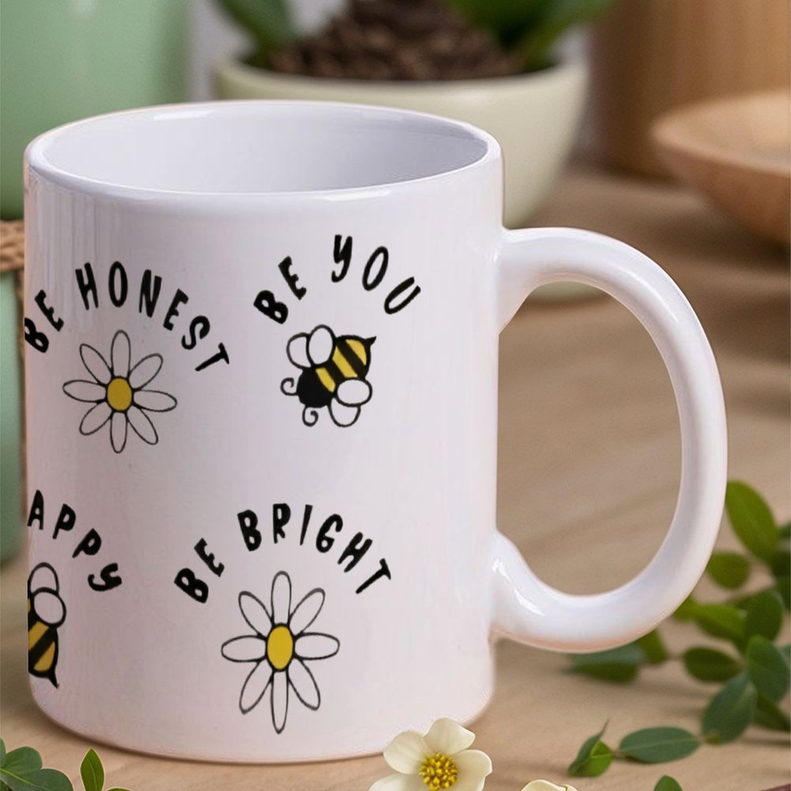 Four Stickers With Bees And Da - Sublimation Mug White recensie en prijs