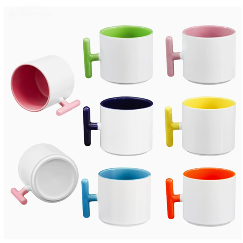 2PCS Creativity T-shaped handl - Sublimation Mug White recensie en prijs