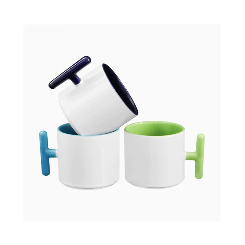 2PCS Creativity T-shaped handl - Sublimation Mug White recensie en prijs