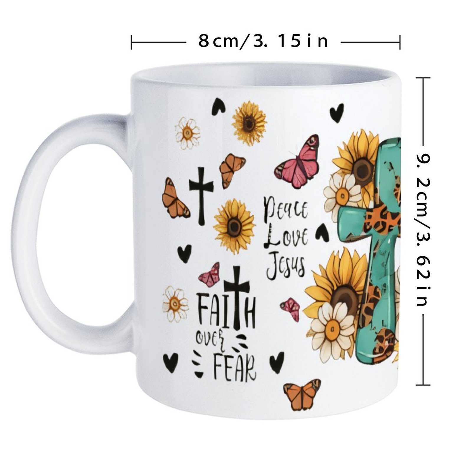 A Cross Surrounded By Sunflowe - Sublimation Mug White recensie en prijs