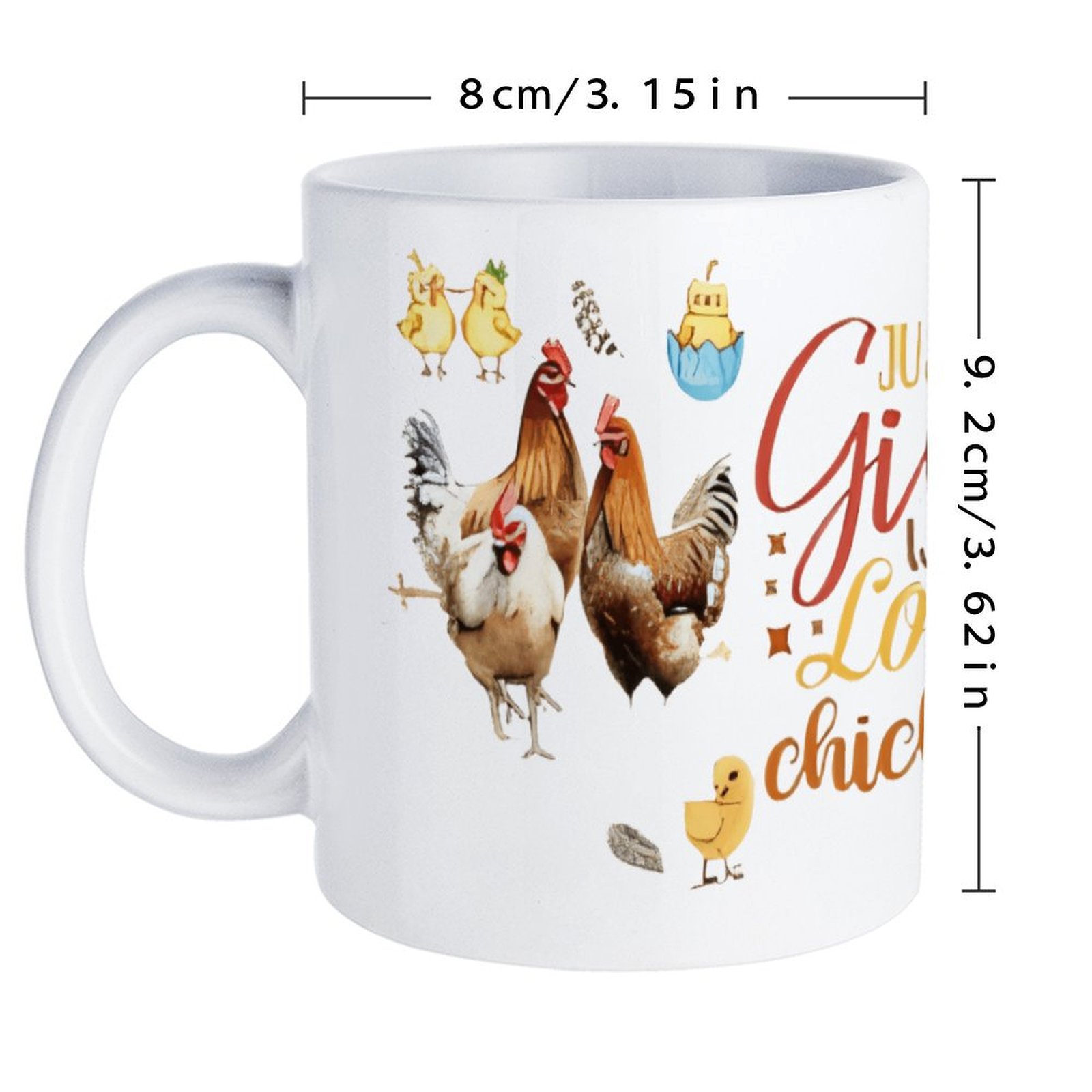 Just A Girl Who Loves Chickens - Sublimation Mug White recensie en prijs