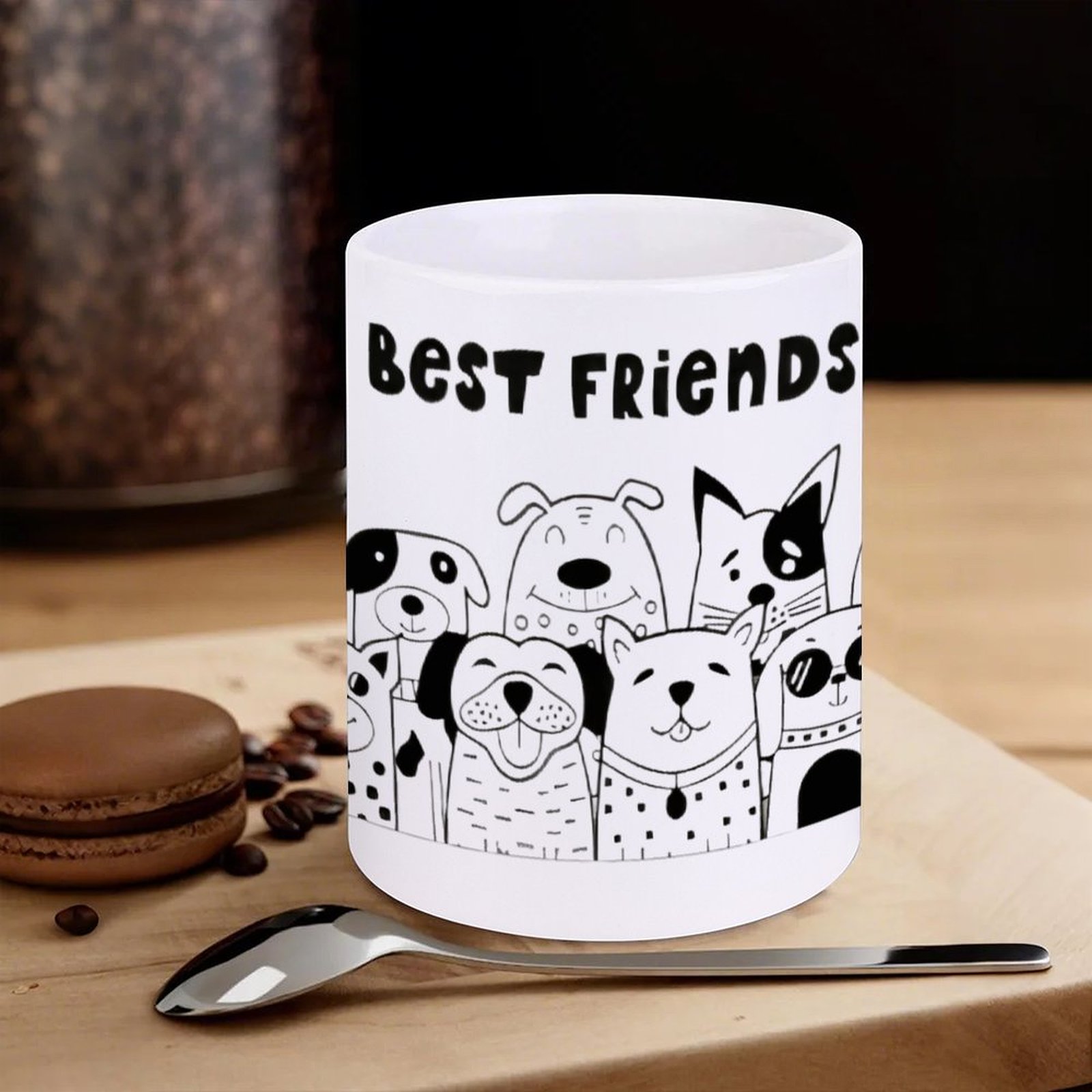Illustration Of Dogs With The  - Sublimation Mug White recensie en prijs