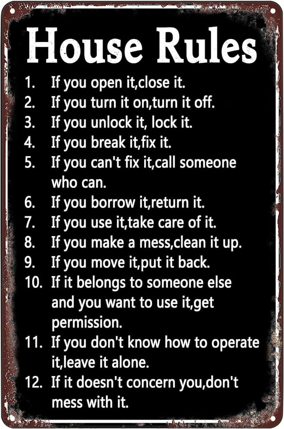 House Rules Vintage Metal Sign - Yard Sign Blank recensie en prijs